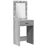 Ensemble de coiffeuse 2 pièces avec LED en bois d'ingénierie Sonoma gris