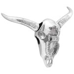 vidaXL Crâne de taureau Argent 34 x 13 x 53 cm Aluminium