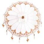 vidaXL Parasol balinais Crème (90-100) x 260 cm Coton et bois massif