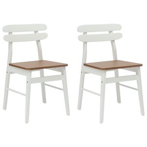 vidaXL Chaise de salle à manger 2 Pièces Blanc et Naturel