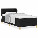 Lit box spring vidaXL avec matelas - Noir  90x190 cm  Tissu