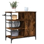vidaXL Chariot de cuisine chêne fumé 87 5x38 5x84 5 cm bois ingénierie