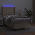 vidaXL Sommier à lattes de lit matelas LED Cappuccino 100x200 cm