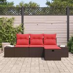 vidaXL Ensemble de canapé de jardin avec coussin 4 Pièces polyrotin