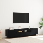 Meuble TV vidaXL avec des lumières LED en chêne noir de 180x35x40 cm en bois d'ingénierie