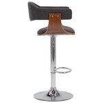 vidaXL Tabourets de bar lot de 2 gris bois courbé et tissu