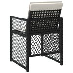 vidaXL Chaises de jardin lot de 4 avec coussins noir résine tressée