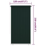 vidaXL Store roulant d'extérieur 120x230 cm Vert foncé PEHD