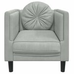 vidaXL Fauteuil avec coussin gris clair Velours