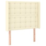 vidaXL Sommier à lattes de lit matelas LED Crème 100x200 cm Similicuir
