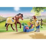 Playmobil - 70523 - cavalier avec poney brun