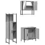 vidaXL Ensemble de meubles de salle de bain 3 Pièces Sonoma gris