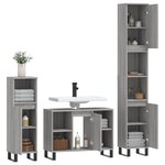 vidaXL Ensemble de meubles de salle de bain 3 Pièces Sonoma gris