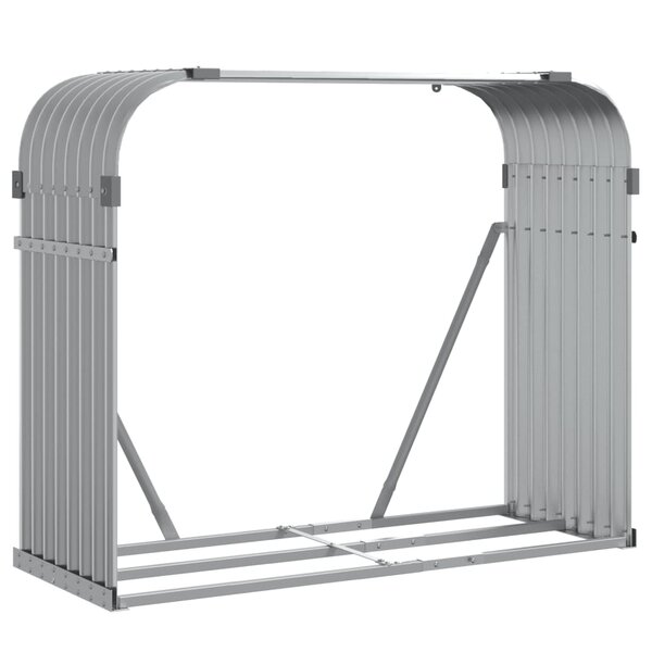 vidaXL Porte-bûches gris clair 120x45x100 cm acier galvanisé