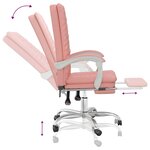 Chaise fauteuil siège pivotante de inclinable de bureau informatique étude similicuir rose 02_0024270