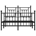 vidaXL Cadre de lit métal sans matelas avec pied de lit noir 120x190cm