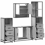 vidaXL Ensemble de meubles de salle de bain 4 Pièces sonoma gris