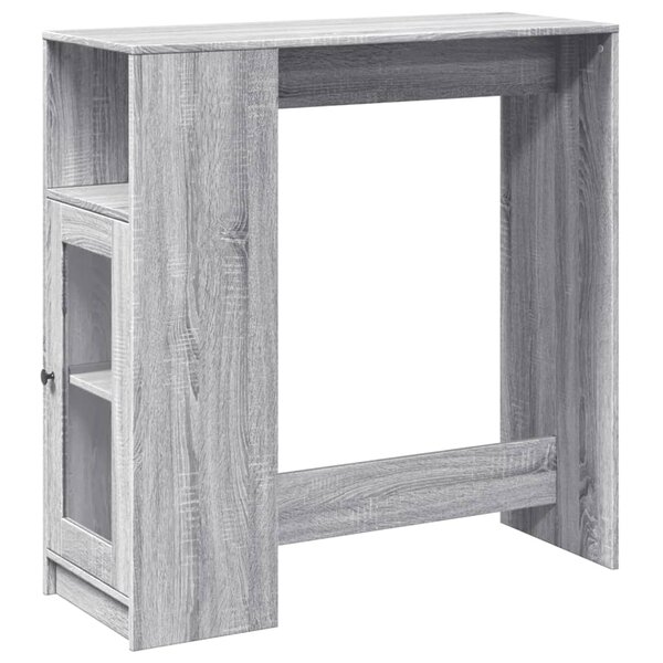 vidaXL Table de bar avec étagères sonoma gris bois d'ingénierie
