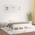 vidaXL Cadre de lit sans matelas blanc 120x200 cm bois massif