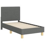 vidaXL Cadre de lit pour tout-petit avec tête de lit Gris foncé tissu