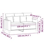 vidaXL Canapé à 2 places Vert foncé 120 cm Velours