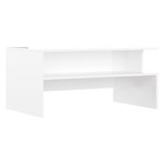 vidaXL Table basse blanc brillant 90x55x42 5 cm bois d'ingénierie