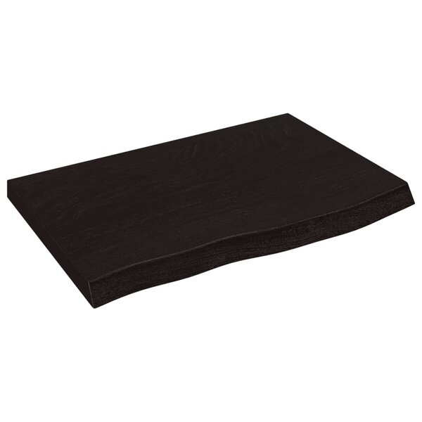 vidaXL Dessus de table marron foncé bois chêne massif traité