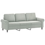 vidaXL Ensemble de canapés 3 Pièces avec coussins gris clair velours
