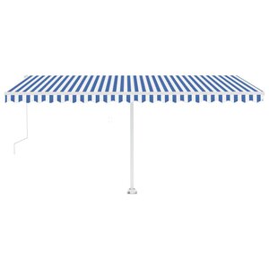 vidaXL Auvent automatique sur pied 500x300 cm Bleu/Blanc