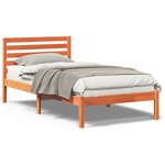 vidaXL Cadre de lit Marron cire 90 x 190 cm Bois massif en pin