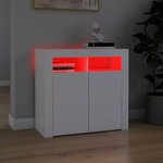 vidaXL Buffet avec lumières LED Blanc 80x35x75 cm