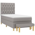 vidaXL Sommier à lattes de lit avec matelas Gris clair 80x200 cm Tissu
