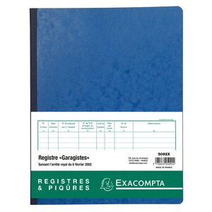 Piqûre Garagistes - Texte Fr - 80 Pages - Blanc - Exacompta