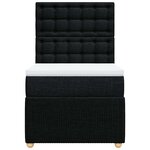 vidaXL Sommier à lattes de lit et matelas Noir 80x200 cm Tissu
