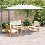 vidaXL Ensemble de canapés de jardin 4 pièces avec coussins en acacia massif