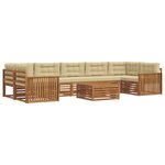 vidaXL Ensemble de canapés d'extérieur 8 pc Naturel et Beige