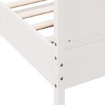 vidaXL Cadre de lit sans matelas blanc 90x190 cm bois de pin massif
