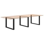 vidaXL Pieds de table à manger en U 3 pièces Noir 100 x (72-73) cm Acier