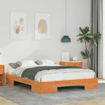 vidaXL Cadre de lit surélevé Marron 120 x 200 cm Bois massif en pin