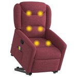 vidaXL Fauteuil inclinable de massage Rouge bordeaux Tissu