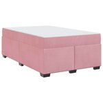 vidaXL Cadre de lit avec matelas Rose 120 x 190 cm tissu
