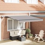 vidaXL Auvent Rétractable Gris clair 350 x 250 cm tissu