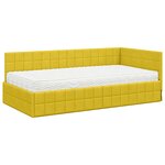 vidaXL Cadre de lit d'angle avec matelas 2 pc Jaune 90 x 190 cm