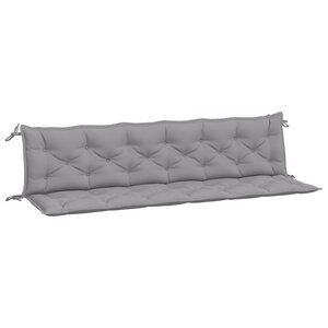 vidaXL Coussins de banc jardin lot de 2 gris 200x50x7 cm tissu Oxford