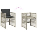 vidaXL Ensemble à manger de jardin et coussins 15 Pièces gris clair rotin