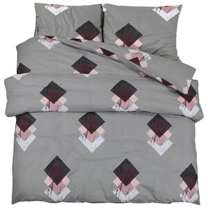 vidaXL Ensemble de housse de couette Gris 225x220 cm Coton