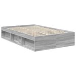 vidaXL Cadre de lit Gris Sonoma 120 x 190 cm Bois de pin massif