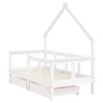 vidaXL Cadre de lit enfant tiroirs blanc 70x140 cm bois de pin massif