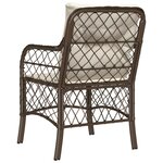 vidaXL Chaises de jardin avec coussins lot de 2 marron résine tressée