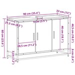 vidaXL Armoire de lavabo de salle de bain chêne fumé 90x33x60 cm